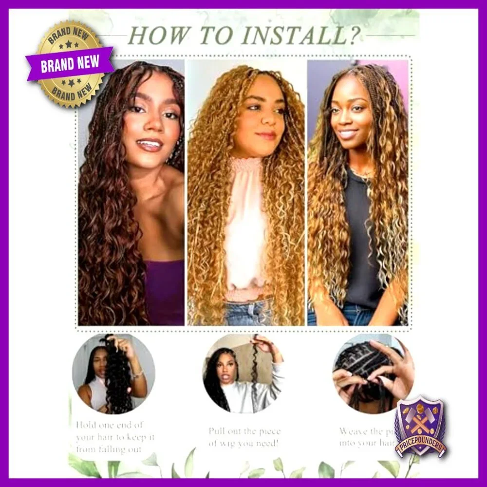 18 Inch Deep Wave Human Hair Extensions for Braiding 4 Bundles 100g
